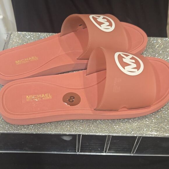 Michael Kors MK Circle Logo Jelly Slide Sandals - Picture 5 of 8